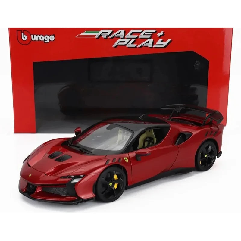 Bburago 1:18 Ferrari Sf90 Xx Stradale Bianco Diecast Alloy Toy Car Model Ferrari Sports Car Model