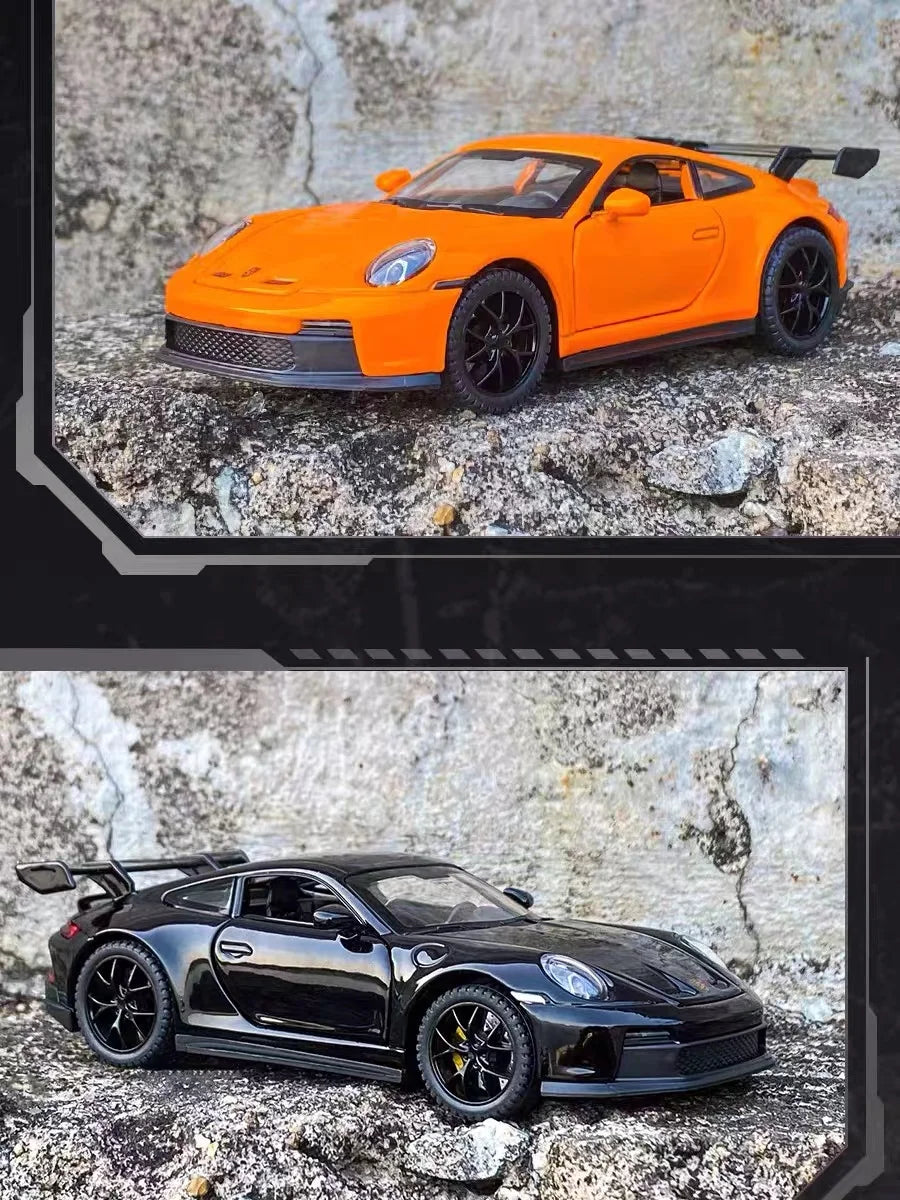 Mô hình xe hơi hợp kim Porsche 911 GT3 Supercar tỷ lệ 1:32 mới có đèn âm thanh kéo lùi Bộ sưu tập đồ chơi mô hình đúc khuôn trang trí