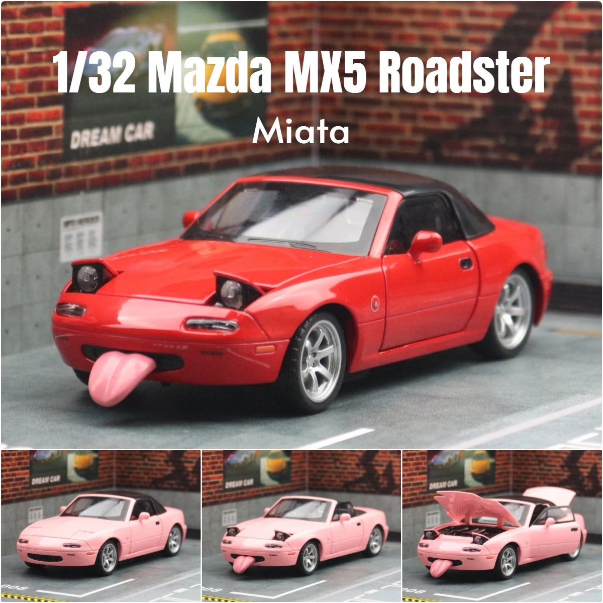 Bộ sưu tập quà tặng xe ô tô đồ chơi Mazda MX-5 Mini Diecast Miata RoadSter có cửa mở, âm thanh và ánh sáng