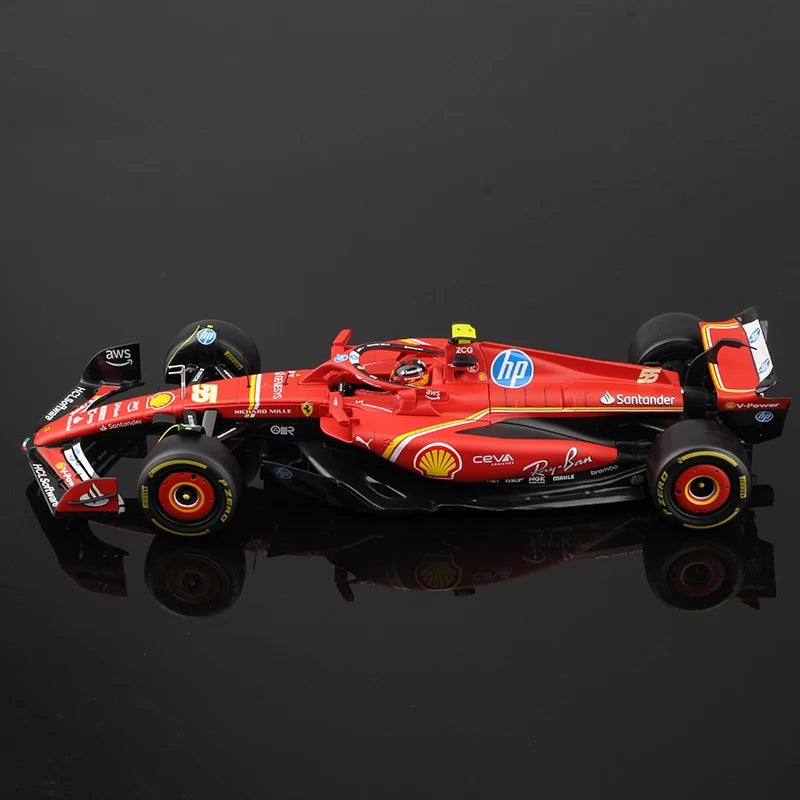 Bburago 1:18 SF24 F1 Model Ferrari Formula Racing Alloy Car Toy 2024 Season 16# Charles Leclerc 55# Carlos Sainz