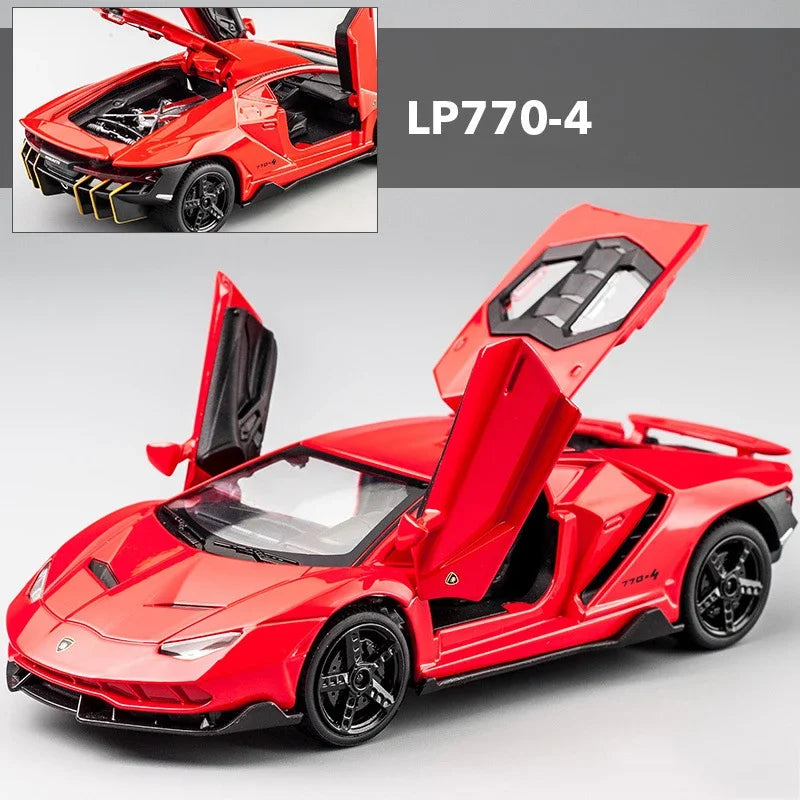 Lamborghinis Alloy Sports Cars Diecast Models Audio Super Racing Cars Tail Lift Wheels