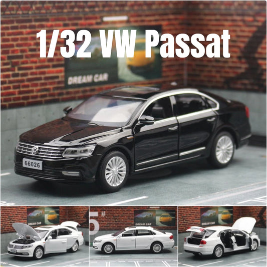 Mô hình xe đồ chơi bằng hợp kim kim loại đúc Volkswagen Passat 1/32 thu nhỏ có âm thanh và ánh sáng