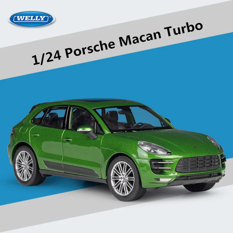 WELLY 1:24 Porsche Macan Turbo SUV Alloy Diecast Car Model Metal Car Model High Simulation