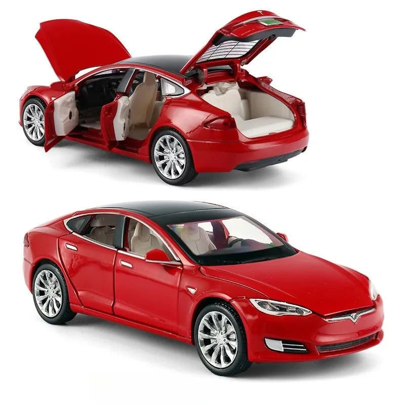 Tesla Model S 100D SUV toy car, die-cast alloy, metal, miniature, with sound and light