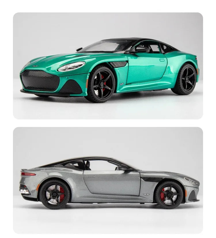 1/22 Aston Martin DBS Alloy Car Model With Sound Light Pullback Diecast Toy Vehicles Collective Miniature Voiture Boy Toy Gift