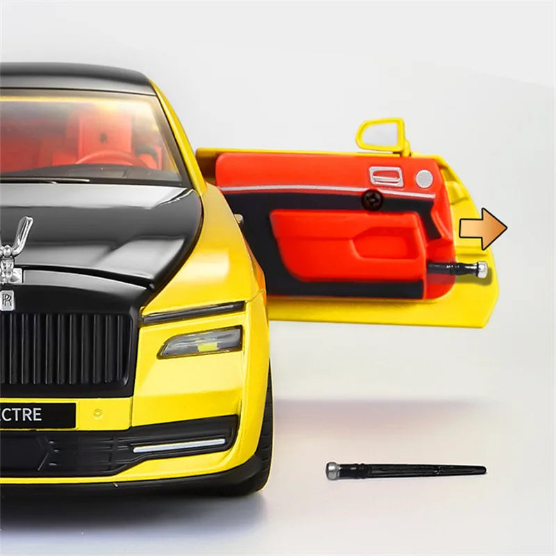 Rolls Royces Spectre Alloy Luxy New Energy Diecasts &amp; Đồ chơi Xe ô tô Mô hình xe ô tô bằng kim loại có thể sạc lại Đèn âm thanh