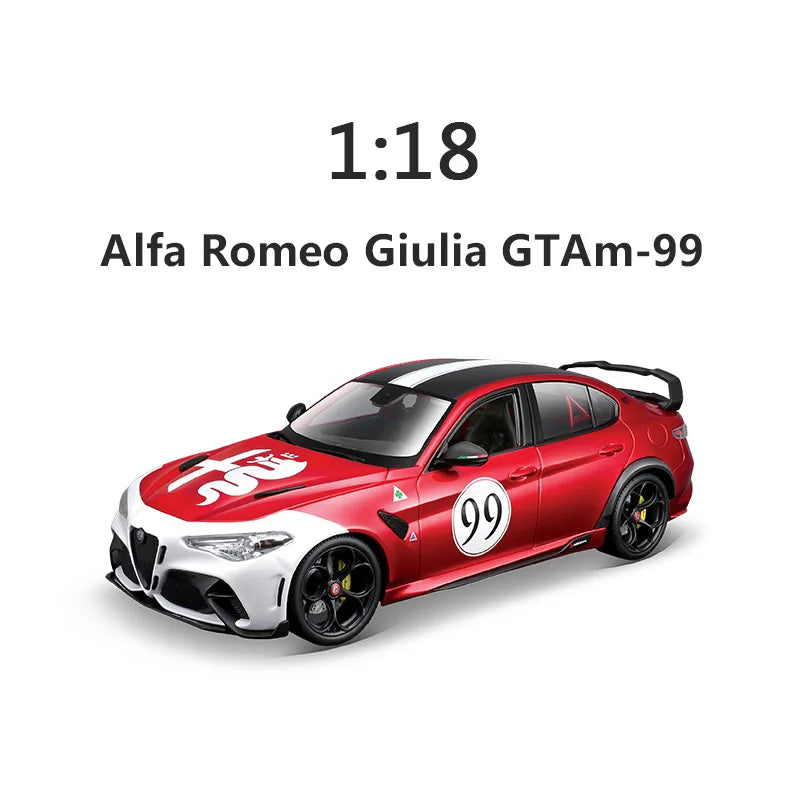 Bburago 1:18 Bugatti Polid Alfa Romeo Giulia Gtam Alpha Alloy Car Model Simulation Car Model