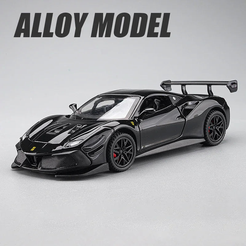 1:32 Ferraris 488 Supercar Alloy Car Diecasts & Toy Vehicles Car Model Sound and light Pull back Car Toys Gifts