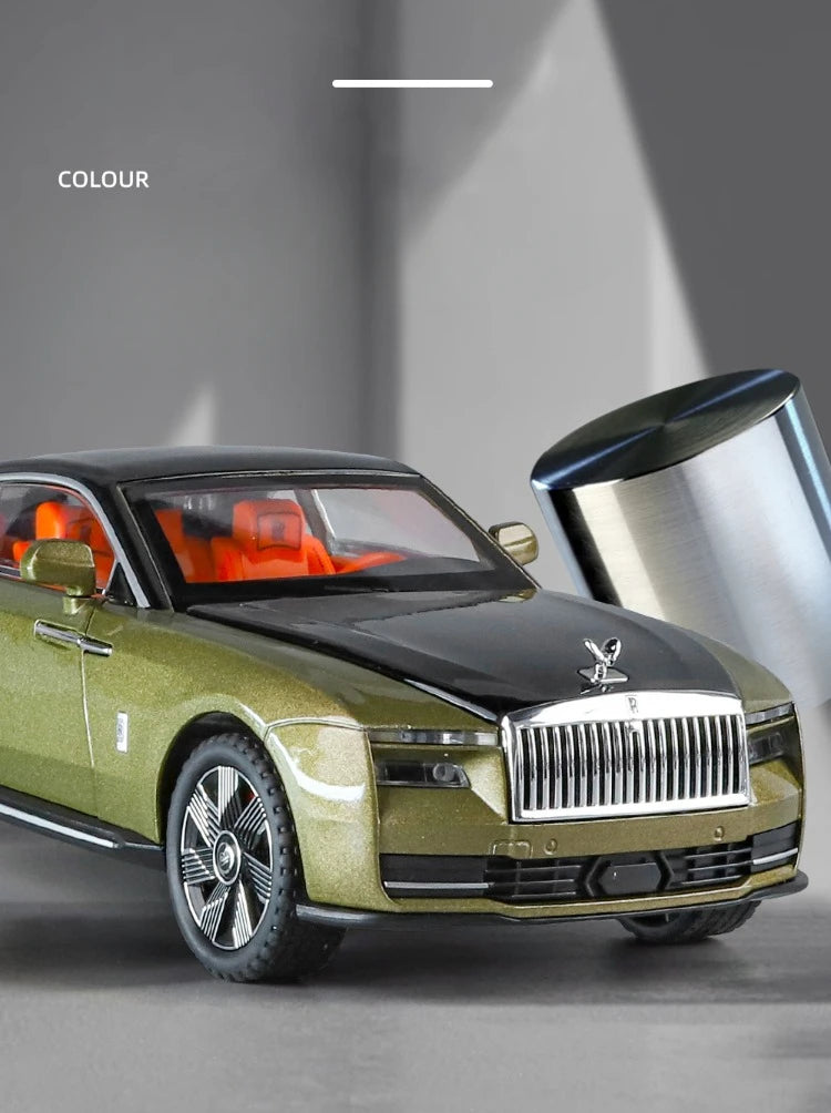 Simulation 1:24 Rolls Royce Spectre Super Car Alloy Model with Sound Light Collection Miniature Voiture Children Boy Toy Vehicle