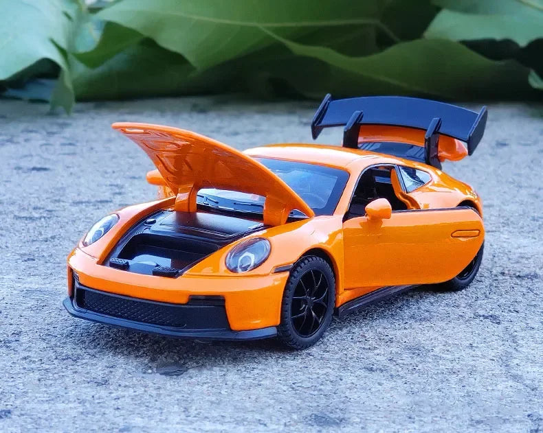 Mô hình xe hơi hợp kim Porsche 911 GT3 Supercar tỷ lệ 1:32 mới có đèn âm thanh kéo lùi Bộ sưu tập đồ chơi mô hình đúc khuôn trang trí