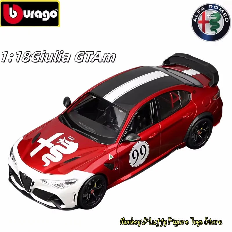 Mới Chính Hãng Bburago 1:18 Alfa Romeo Giulia Gtam Diecast Model Alfa Romeo Giulia Giulia Gtam-99 Hợp Kim Thu Nhỏ Đồ Chơi Mô Hình Quà Tặng