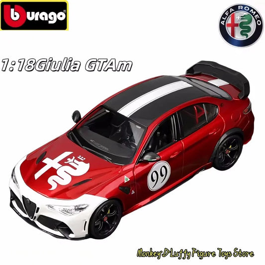 Mới Chính Hãng Bburago 1:18 Alfa Romeo Giulia Gtam Diecast Model Alfa Romeo Giulia Giulia Gtam-99 Hợp Kim Thu Nhỏ Đồ Chơi Mô Hình Quà Tặng