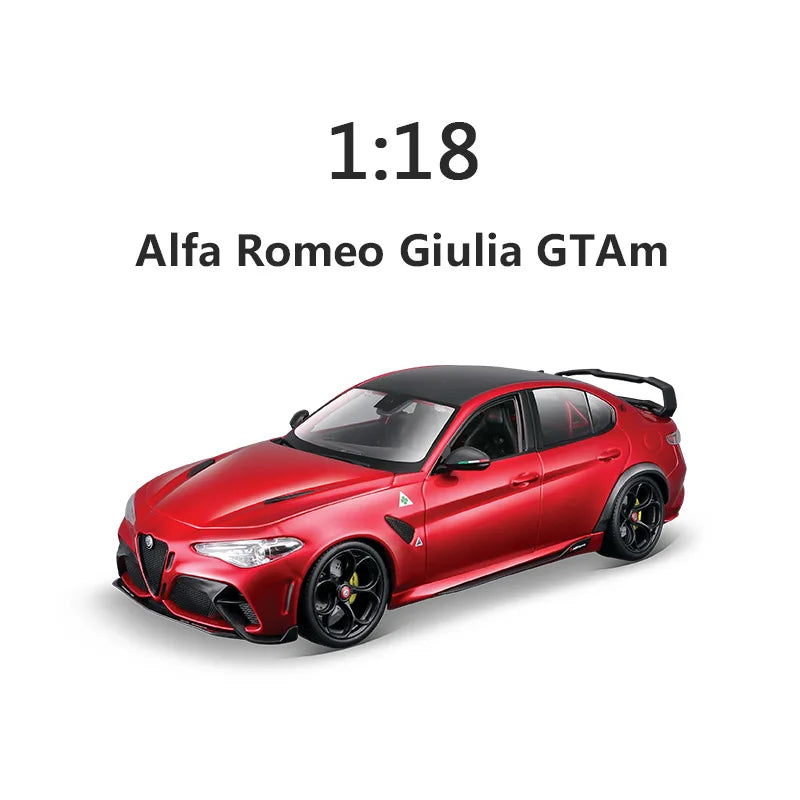 Bburago 1:18 Bugatti Polid Alfa Romeo Giulia Gtam Alpha Alloy Car Model Simulation Car Model