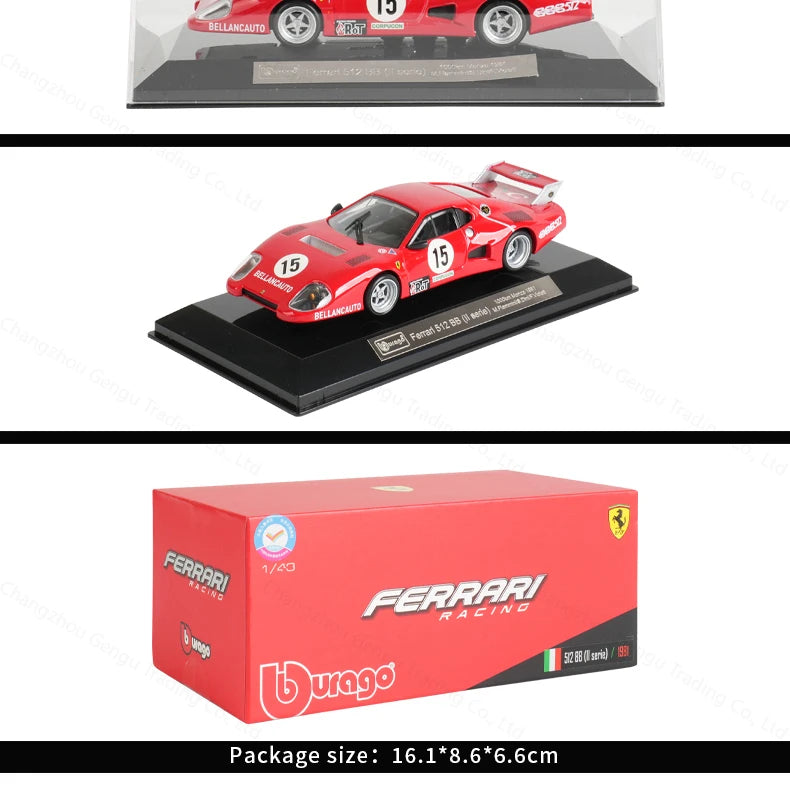 Bburago 1:43 Ferrari 512 BB II Serie 1981 Xe mô hình tĩnh đúc nguyên khối Đồ chơi xe đua