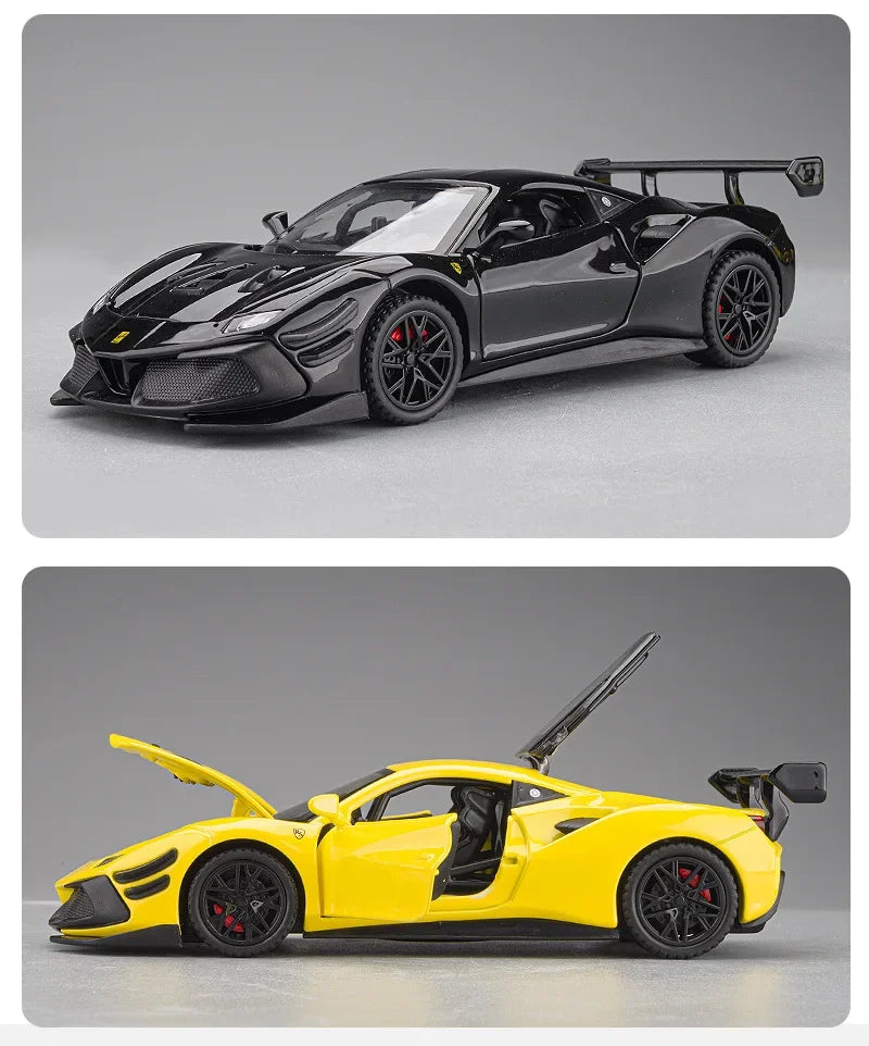 1:32 Ferraris 488 Supercar Alloy Car Diecasts & Toy Vehicles Car Model Sound and light Pull back Car Toys Gifts