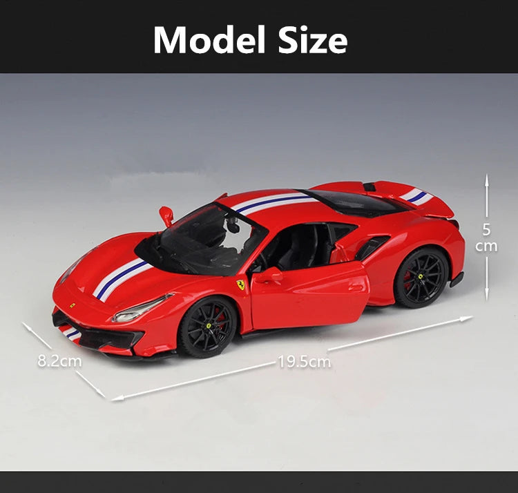 Bburago 1:24 Ferrari 488 PIsta Mô hình xe thể thao bằng hợp kim Diecast Metal Racing Car Vehicles Model High Simulation Children Toy Gift