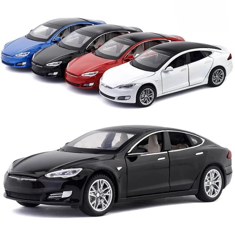 Tesla Model S 100D SUV toy car, die-cast alloy, metal, miniature, with sound and light