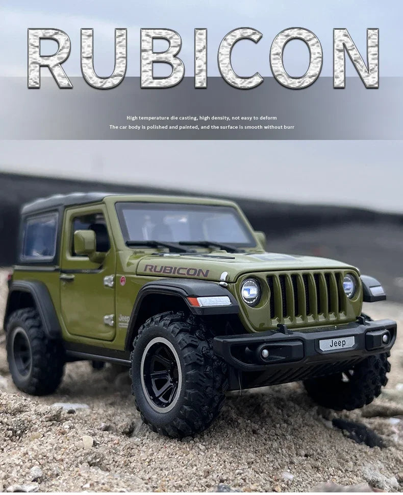 Đồ chơi xe hơi Jeep Wrangler Rubicon Off-Road Diecasts hợp kim Diecast Metal Sound and Light