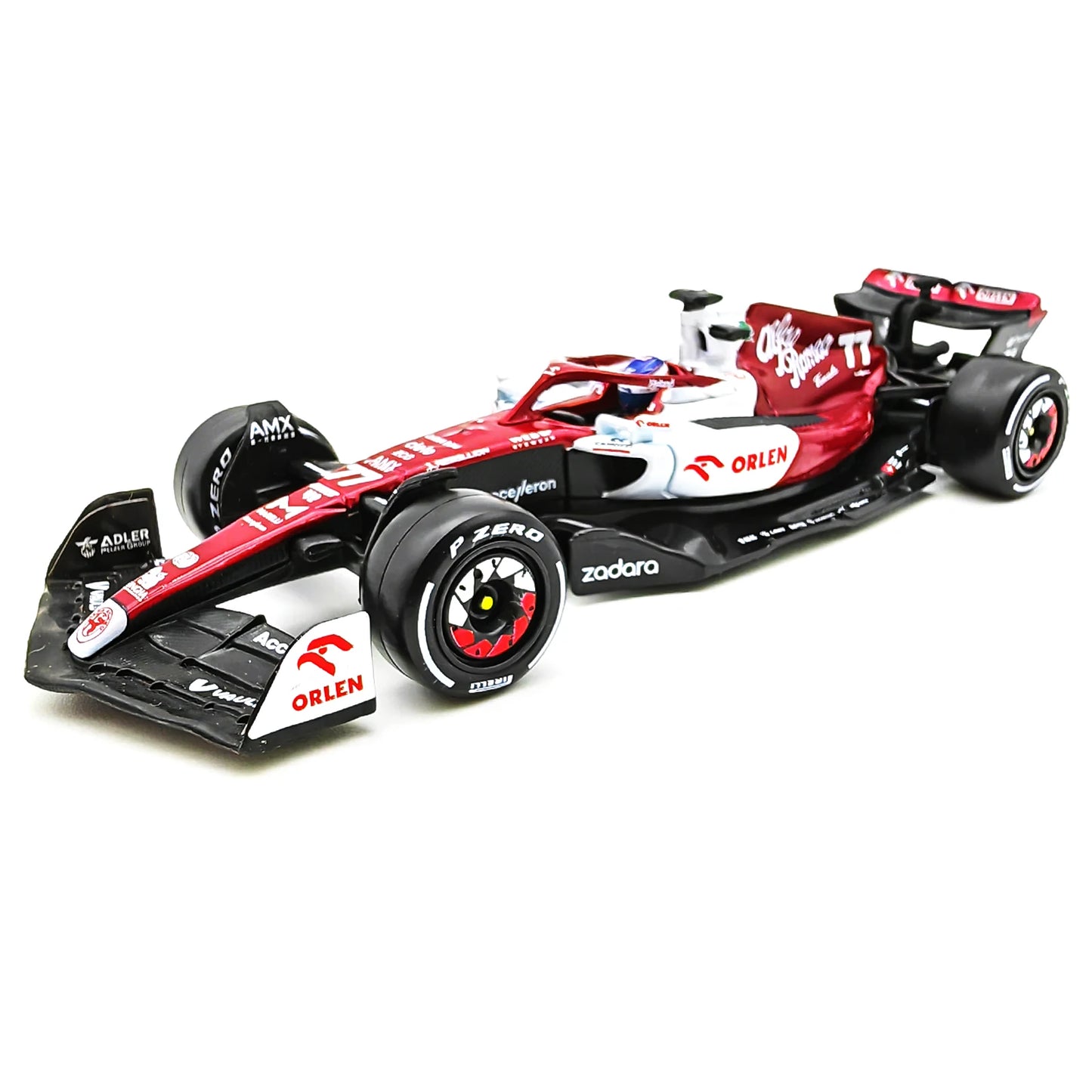 Bburago 1:43 2022 F1 Alfa Romeo Racing Team C42 #24 Guanyu Zhou #77 Valtteri Bottas Alloy Car Die Cast Car Bộ sưu tập đồ chơi mô hình xe hơi