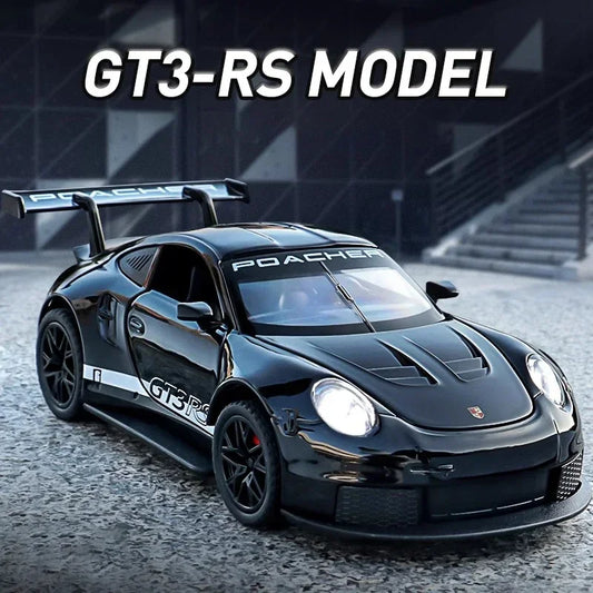 Đồ chơi mô hình xe hơi hợp kim đúc Porsche 911 GT3 RS tỉ lệ 1:32 có âm thanh và ánh sáng