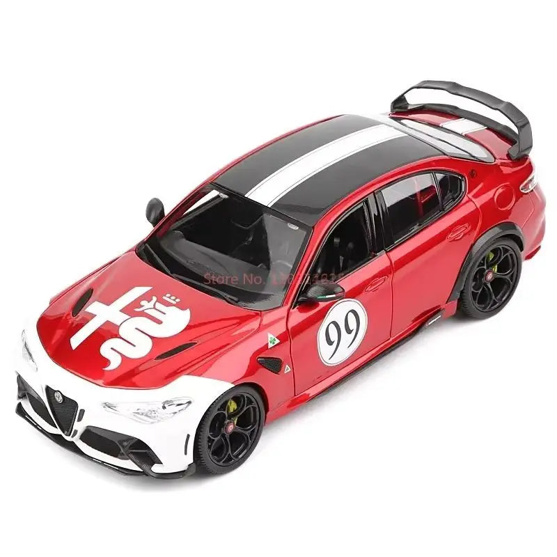 Mới Chính Hãng Bburago 1:18 Alfa Romeo Giulia Gtam Diecast Model Alfa Romeo Giulia Giulia Gtam-99 Hợp Kim Thu Nhỏ Đồ Chơi Mô Hình Quà Tặng