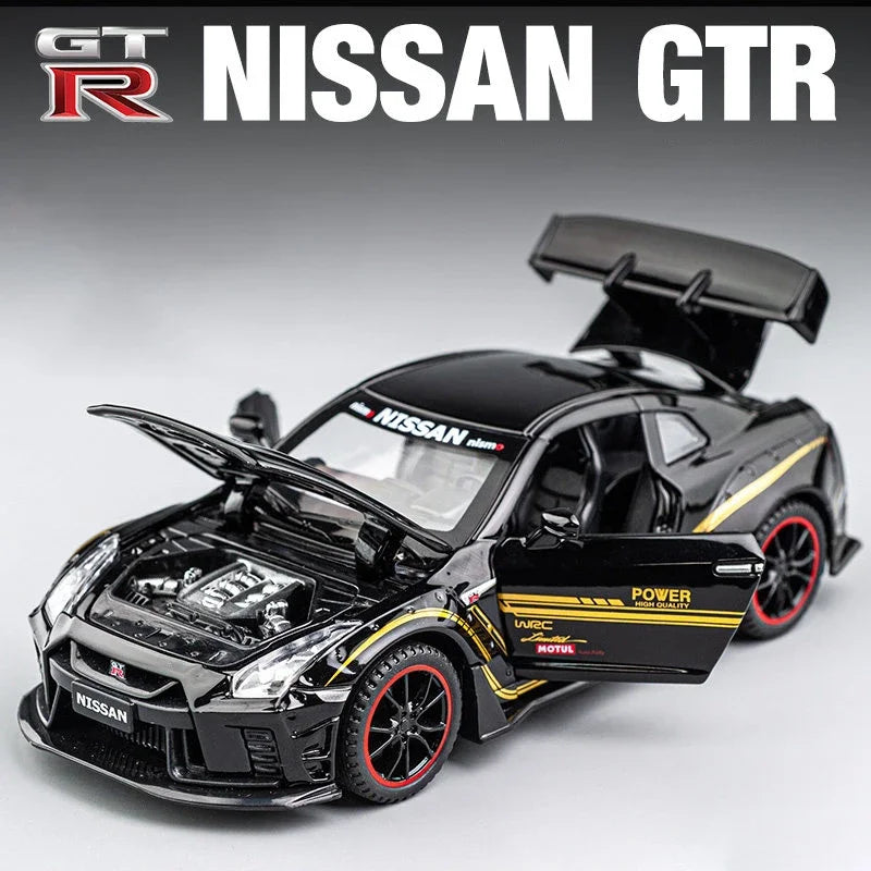 Nissan GTR R35 Alloy Supercar Toy Car Model Car Metal Collection Sound and Light Toys