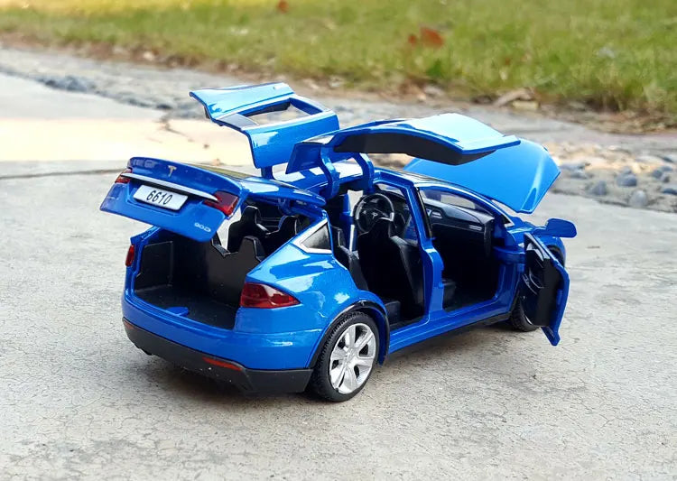 Tesla Model X Model S Diecasts Alloy Car Models Metal Toy Cars Simulation Car Models Sound and Light Collection